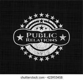 Public Relations written on a blackboard