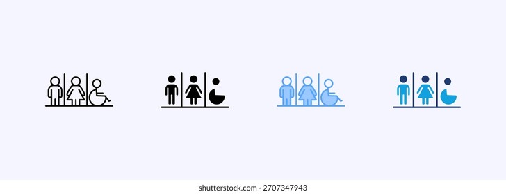 Symbol "Öffentliche Toilette" Set Multiple Style Collection-Element für Design
