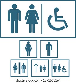 Public restroom signs illustration vector