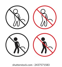 Public Restroom Usage Vector Icon Set. Lavatory Conduct vector symbol for UI design.