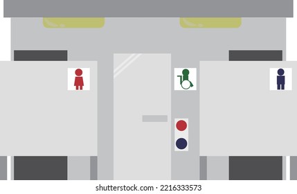 Public restrooms with multifunction restrooms