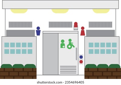 Public restrooms with multifunction restrooms