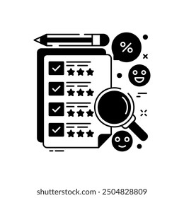 Public Review Glyph Icon, Vector illustration