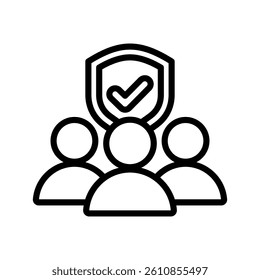 Public Safety Line Vector Illustration On White Background.