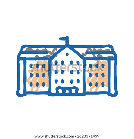 public school building doodle icon sketch vector. public school building sign. isolated symbol illustration