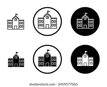 Public school line icon set. Primary or high school line icon. College institute building sign suitable for apps and websites UI designs.