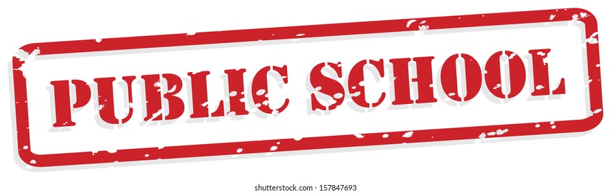 Public school red rubber stamp in vector format