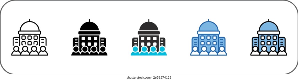 Ilustración multiestilo del paquete del icono del sector público