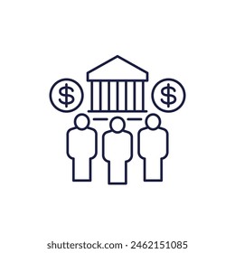 public sector line icon, vector
