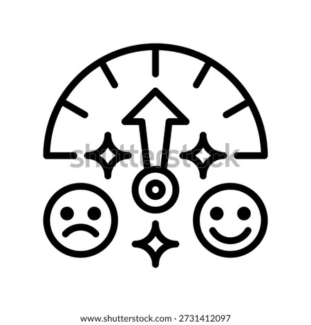 Public Sentiment Line Icon, Outline Symbol for Audience Emotion, Social Mood, Customer Feeling, Opinion Analysis, and Reaction Feedback. Vector Sign Icon.