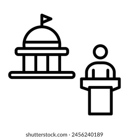 Public Servant vector line icon design