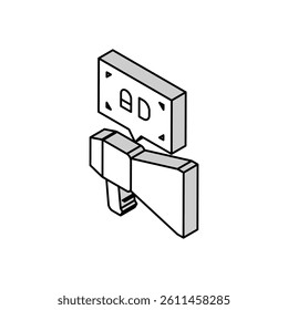 public service advertising isometric icon vector. public service advertising sign. isolated symbol illustration