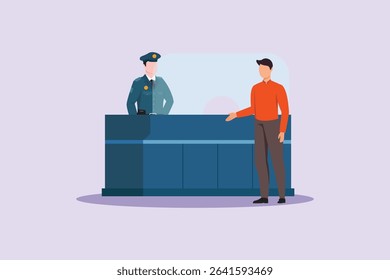 Public Service Concept. Colored flat vector illustration isolated
