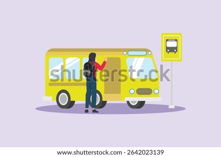 Public Service Concept. Colored flat vector illustration isolated