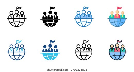 Public service icon set multiple style collection 
