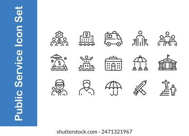 Public service icon set with vector.