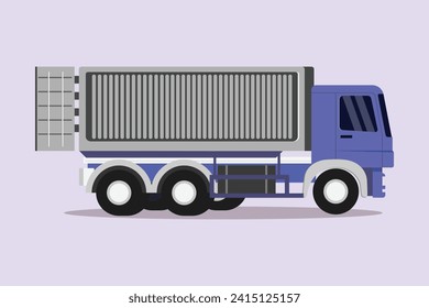 Public service transportation concept. Colored flat vector illustration isolated.