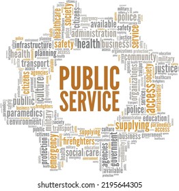 Public Service Word Cloud Conceptual Design Isolated On White Background.