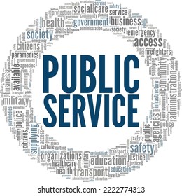 Public Service word cloud conceptual design isolated on white background.