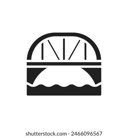 Public Services Bridge-gefüllte Symbol-Vektorillustration