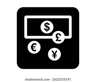 Public Services Currency Exchange Icon High Visibility Financial Transaction Symbol