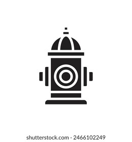 Public Services Fire Hydrant Filled Icon Vector Illustration