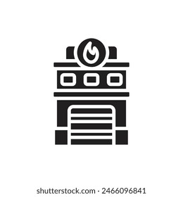 Öffentliche Dienste Feuerwache gefüllt Symbol Vektorillustration