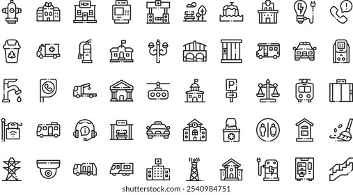 Public services icons High-Quality Vector Icons Collection with Editable Stroke. Ideal for Professional and Creative Projects.