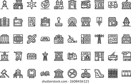 Public services icons High-Quality Vector Icons Collection with Editable Stroke. Ideal for Professional and Creative Projects