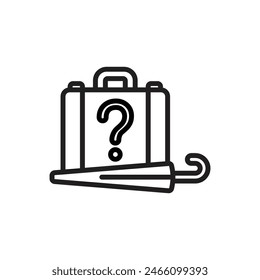 Public Services Lost and Found Outline Icon Vector Illustration