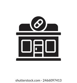 Public Services Pharmacy Filled Icon Vector Illustration