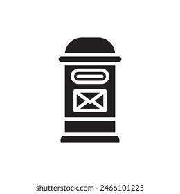 Public Services Postbox Filled Icon Vector Illustration