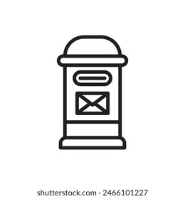 Icono de esquema de buzón de servicios públicos Ilustración vectorial