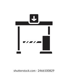 Public Services Toll Gate Filled Icon Vector Illustration