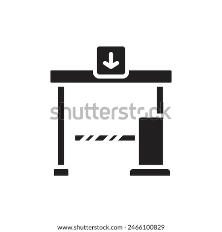 Public Services Toll Gate Filled Icon Vector Illustration