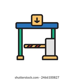 Public Services Toll Gate Icon Vector Illustration