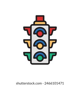 Public Services Traffic Light Icon Vector Illustration