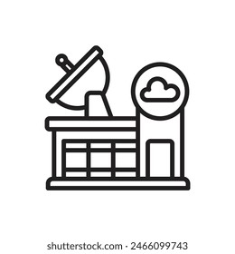 Public Services Weather Laboratory Outline Icon Vector Illustration