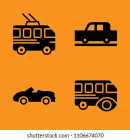 public, shiny, urban and tram icons set. Vector illustration for web and design