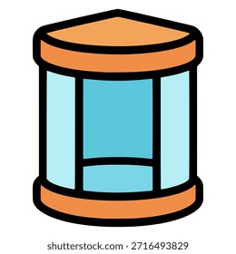 Cabina de esquina de cabina de ducha pública Diseño de Plantilla de Ilustración vectorial de color plano