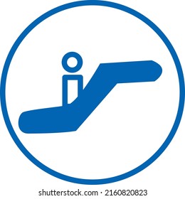 Public sign escalator , illustration, vector on a white background.