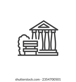 Public space line icon. linear style sign for mobile concept and web design. Public park outline vector icon. Symbol, logo illustration. Vector graphics