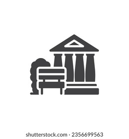 Public space vector icon. filled flat sign for mobile concept and web design. Public park glyph icon. Symbol, logo illustration. Vector graphics