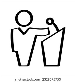 Public speaker hand-drawn vector icon