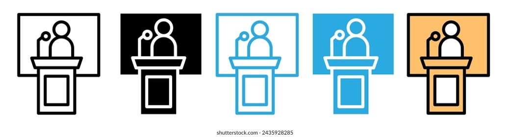 Public speaker icon logo set vector