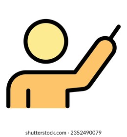Public speaker icon outline vector. Rhetoric speech. Speach election color flat