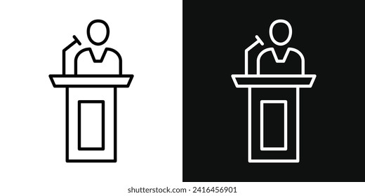 Public speaker icon set. vector illustration