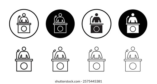 Public speaker icon Thin line art collection