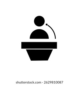 Public speaker icon vector design illustration. Public speaker illustration isolated on white background.