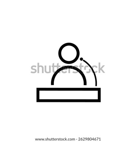 Public speaker icon vector design illustration. Public speaker illustration line.
